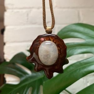 Moonstone Pinecone Necklace